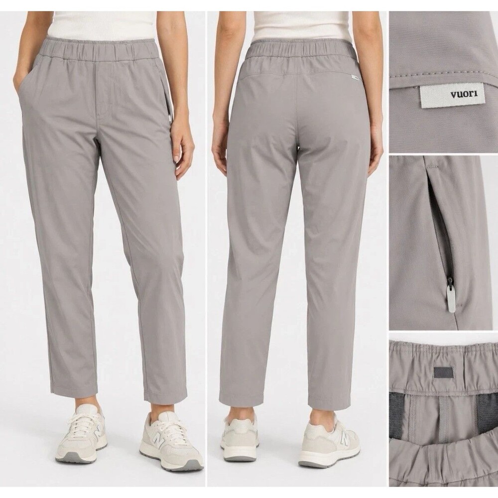 Vuori Women Gray Miles Ankle Pants Performance Pull On Jogger Pants VW404 Large